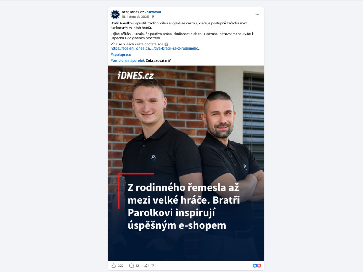 Článek o příběhu Parolek-shop.cz